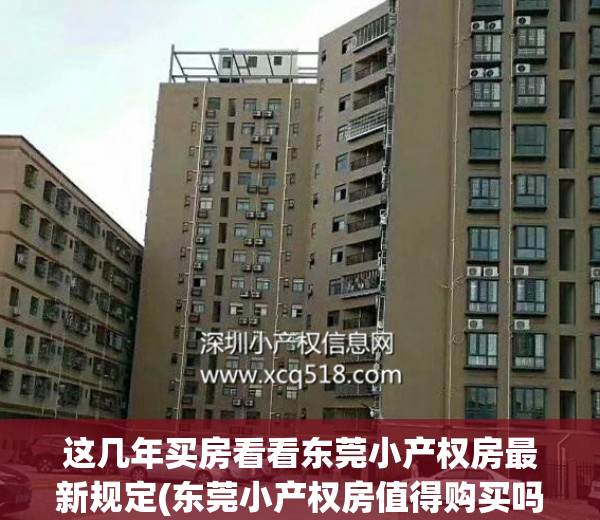这几年买房看看东莞小产权房最新规定(东莞小产权房值得购买吗)