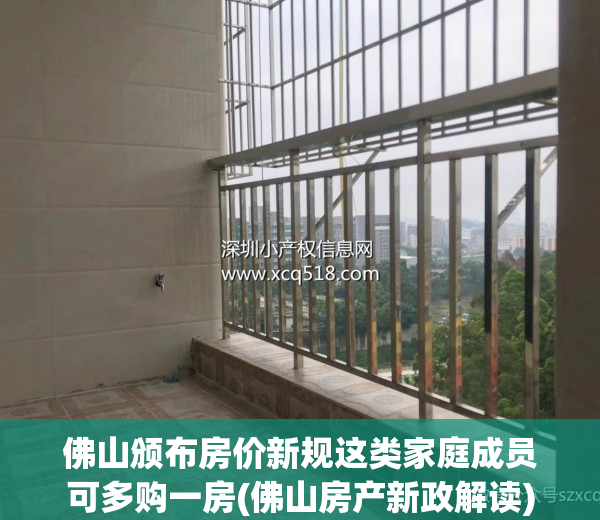 佛山颁布房价新规这类家庭成员可多购一房(佛山房产新政解读)
