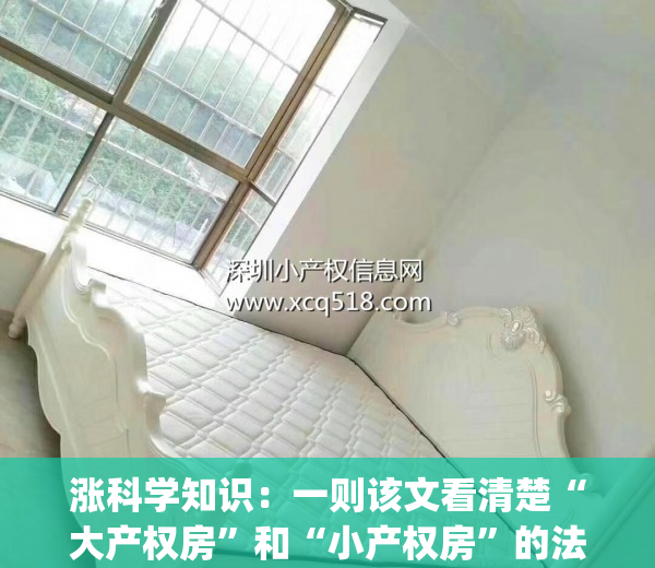 涨科学知识：一则该文看清楚“大产权房”和“小产权房”的法律条文差异(小产权房论文题目)