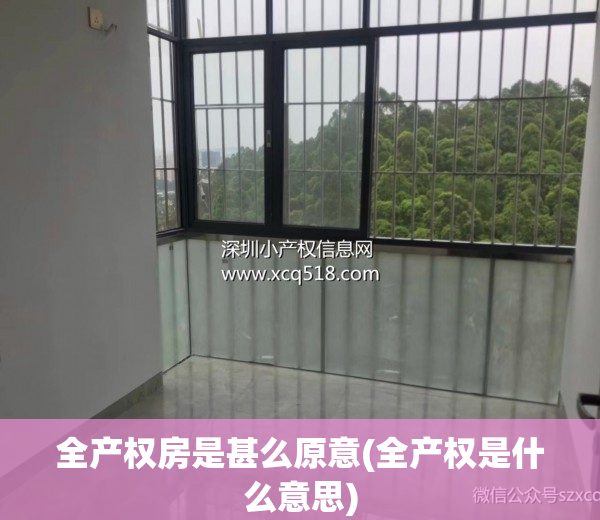 全产权房是甚么原意(全产权是什么意思)